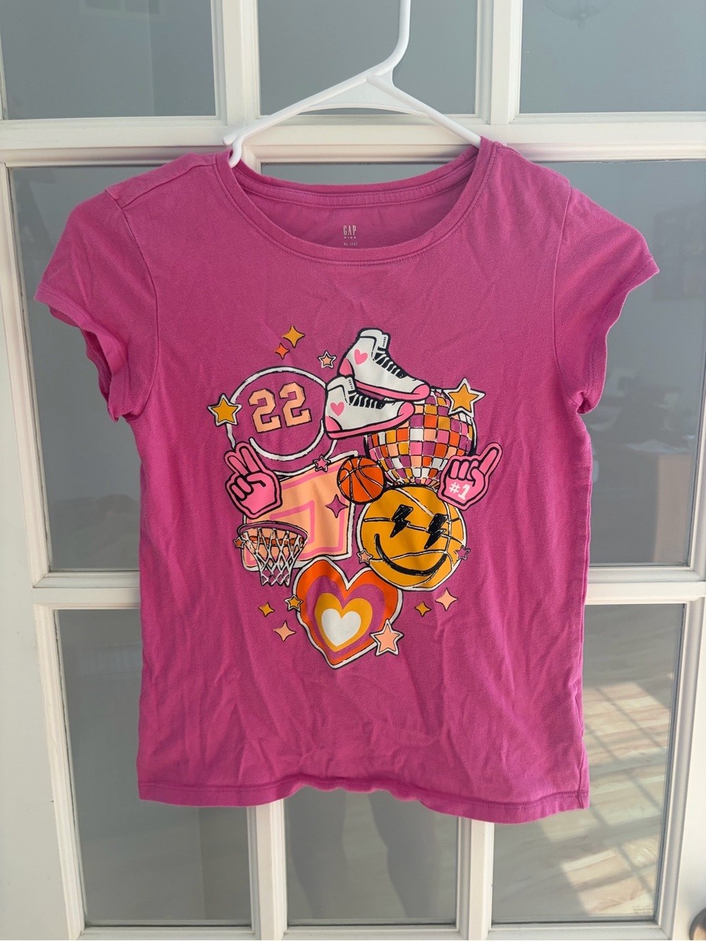 GAP Girls Bright Pink Graphic Sports Tee
